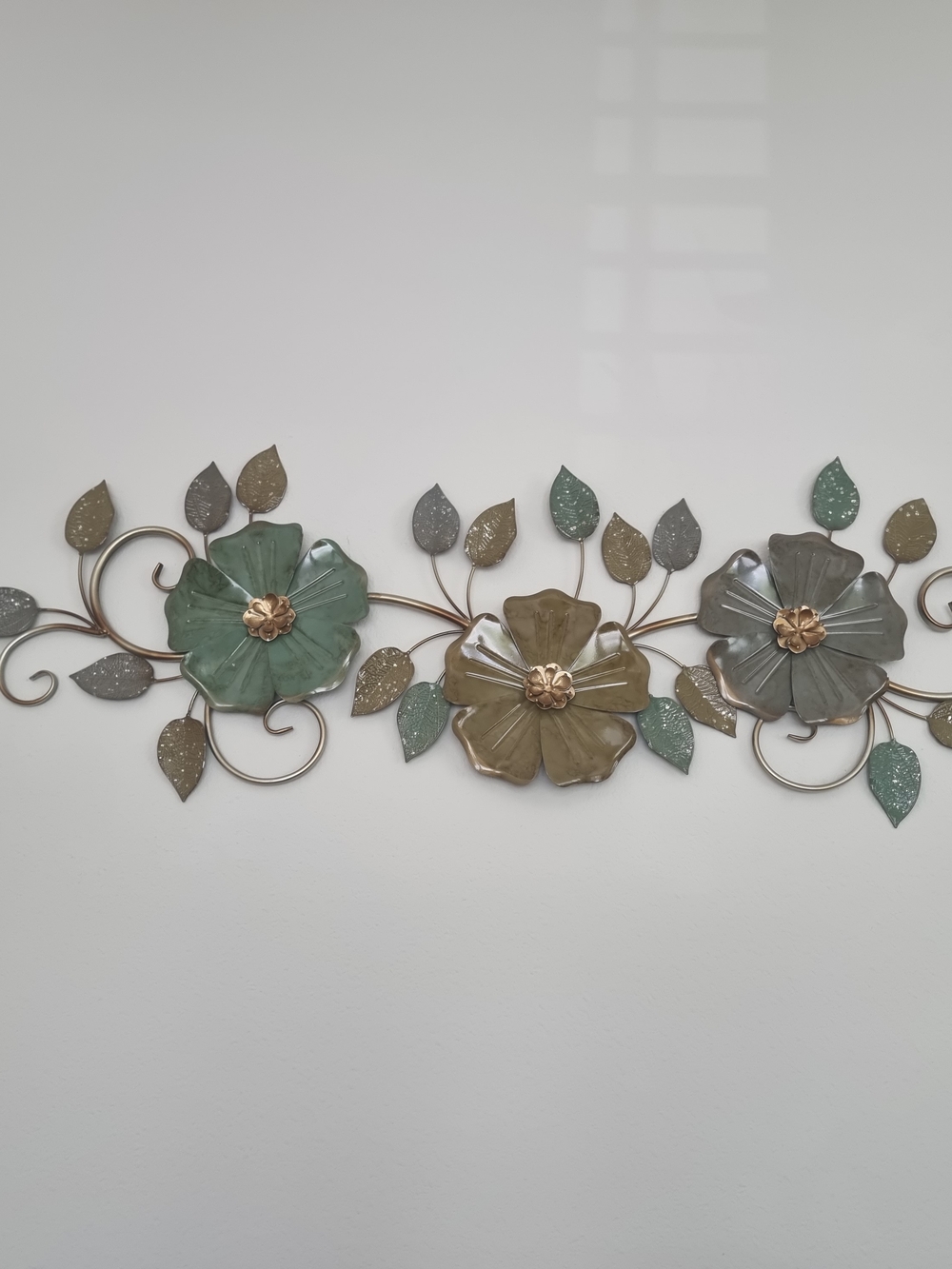 Floral Metal Wall Art Trio in Green, Olive & Gray - Brand
